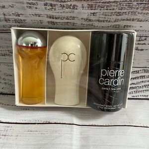 Vintage pierre Cardin 3 Piece Travel Gift Set cologne deodorant soap New Sealed